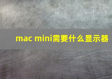 mac mini需要什么显示器